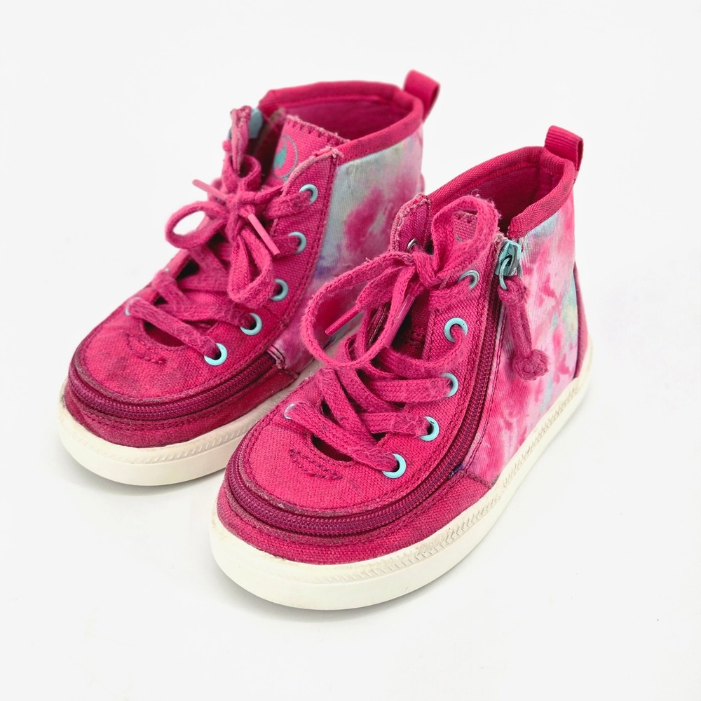 BILLY Footwear Kids Pink Tie Dye Street High Top Zip Adaptive Sneakers Size 9